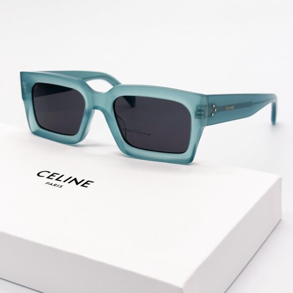 NEW CELINE CL40280U 93A WOMEN SHINY LIME TRANSPARENT SUNGLASSES CELINE - Picture 1 of 14